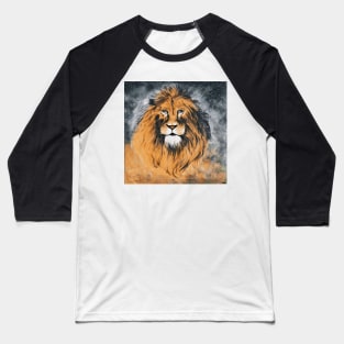 Wild lion grey black space and stars Baseball T-Shirt